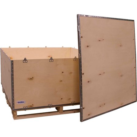 GLOBAL INDUSTRIAL 6 Panel Shipping Crate w/ Lid & Pallet, 47-1/4L x 47-1/4W x 22-1/2H B2352212